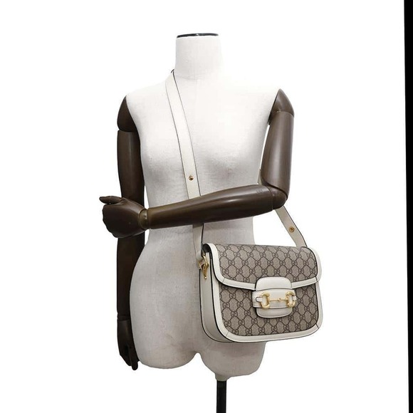 Gucci Horsebit GG Supreme Shoulder Bag White - Picture 4 of 11